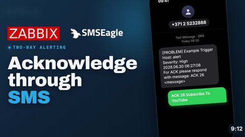 Video: acknowledging Zabbix alerts over SMS with SMSEagle